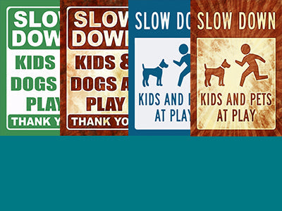 Kids at Play Signs & Children Crossing Signs