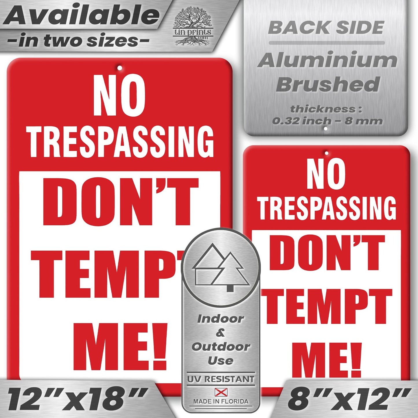Do Not Tempt Me Warning Sign - No Trespassing Decor 2