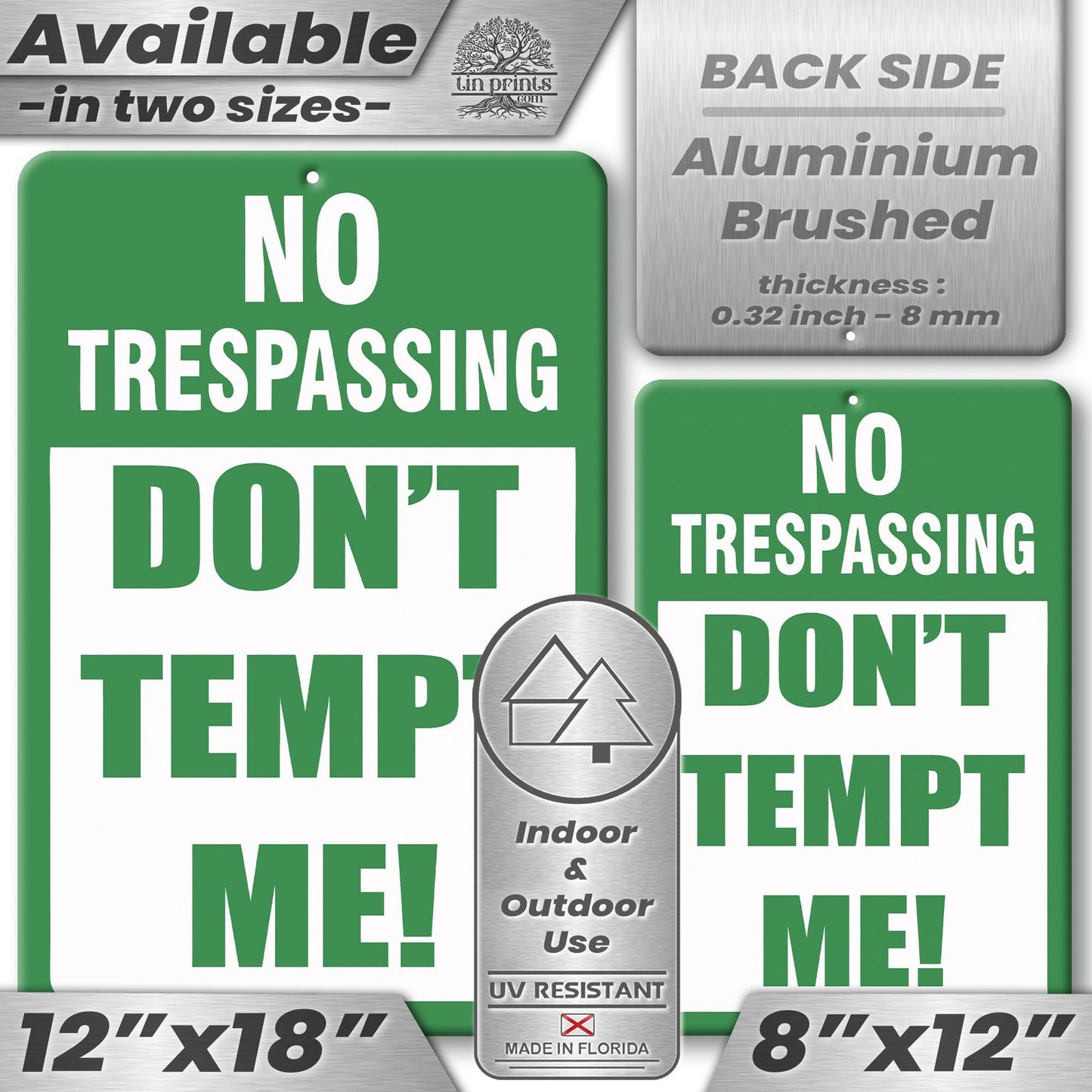 Do Not Tempt Me Warning Sign - No Trespassing Decor 34