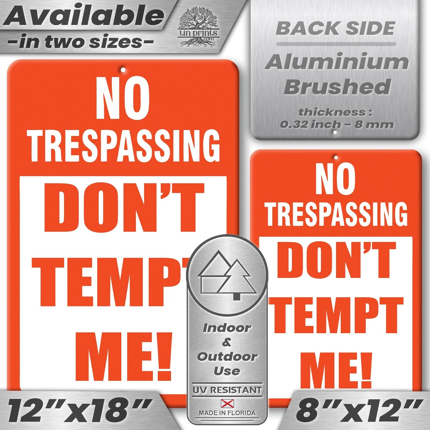 Do Not Tempt Me Warning Sign - No Trespassing Decor 50