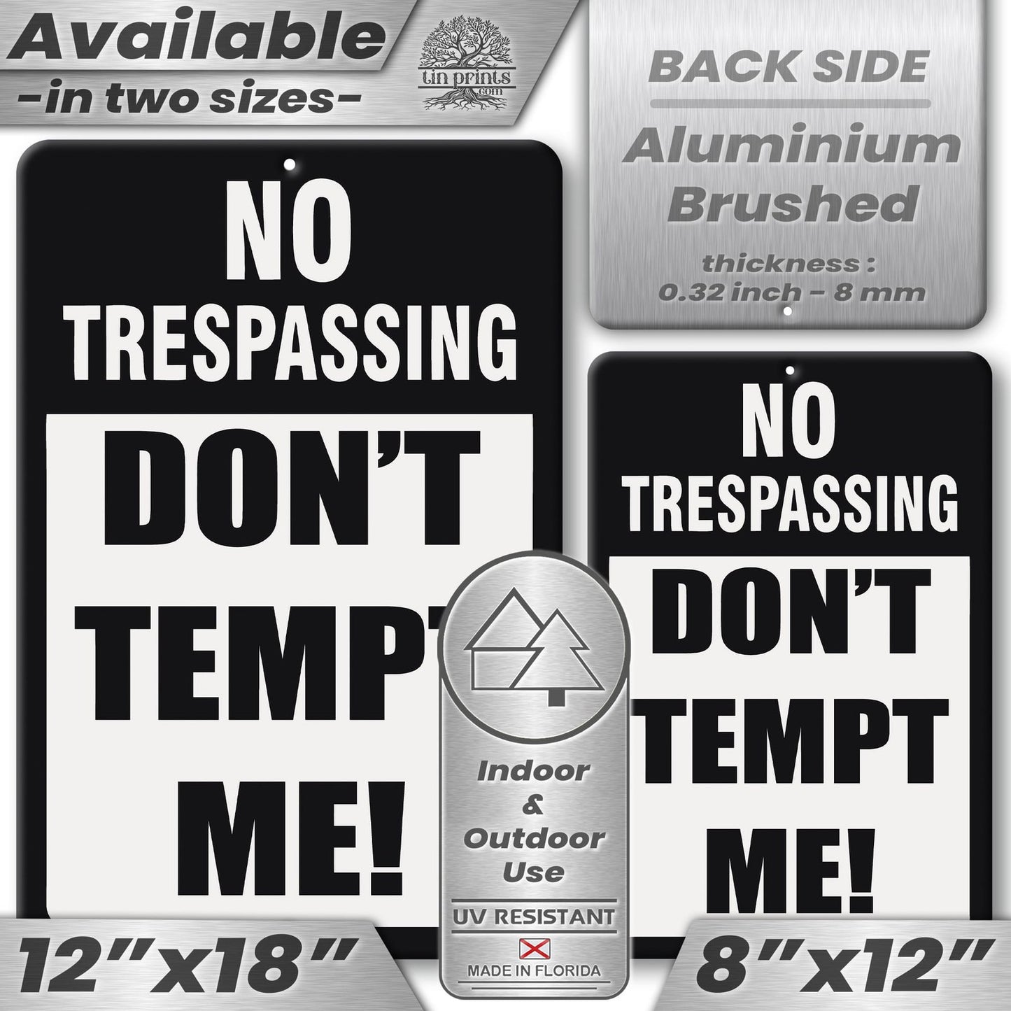Do Not Tempt Me Warning Sign - No Trespassing Decor 66