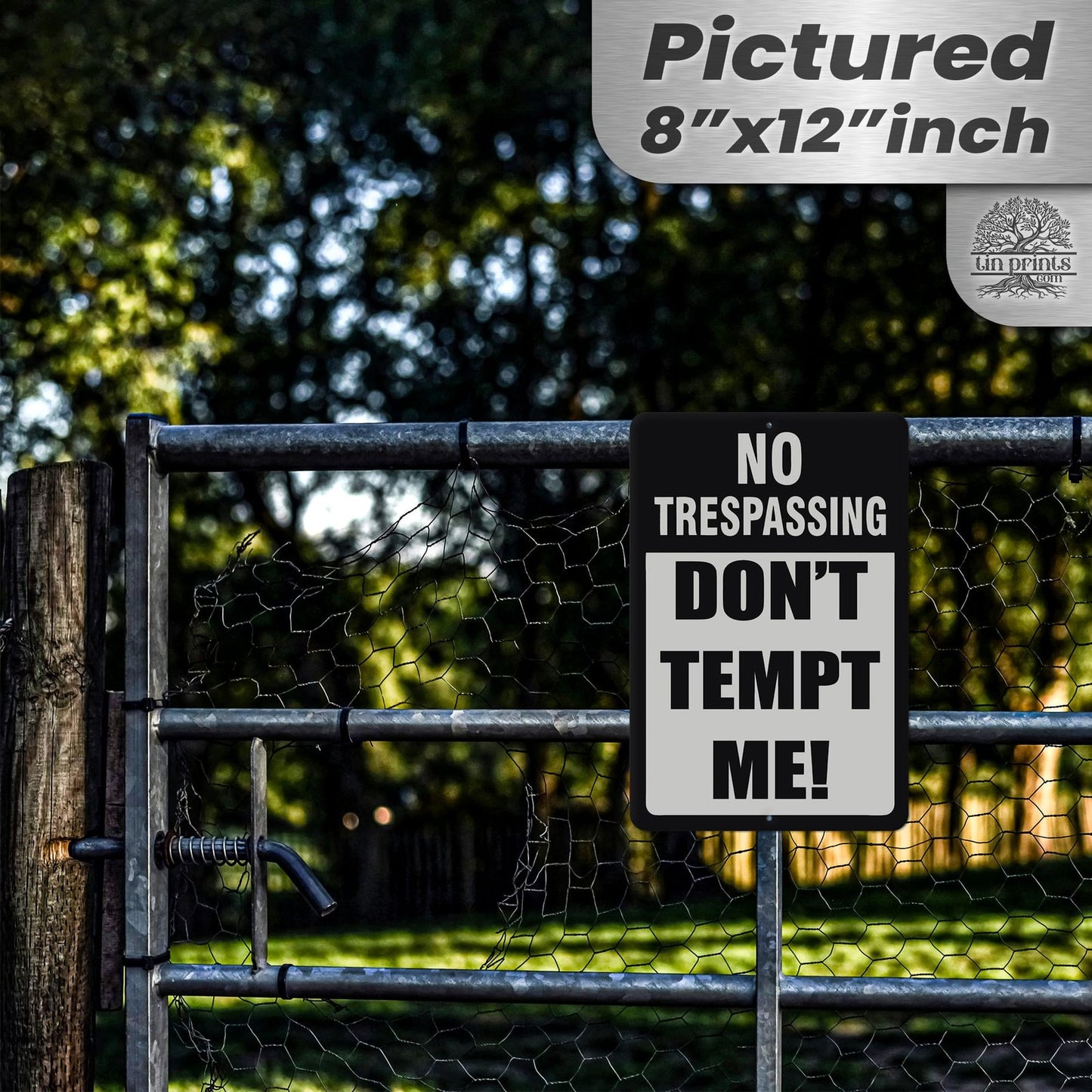 Do Not Tempt Me Warning Sign - No Trespassing Decor 74