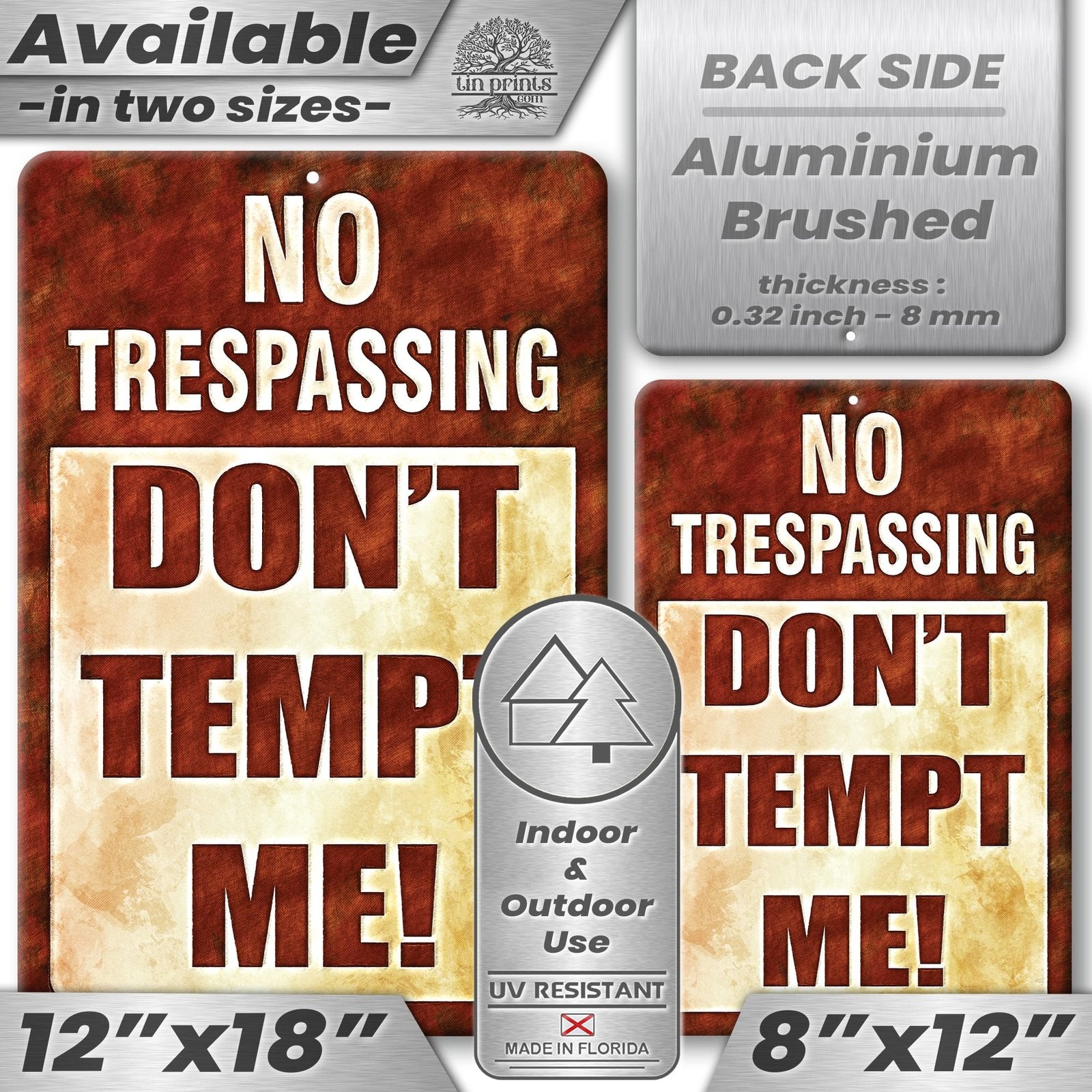 Do Not Tempt Me Warning Sign - No Trespassing Decor 130