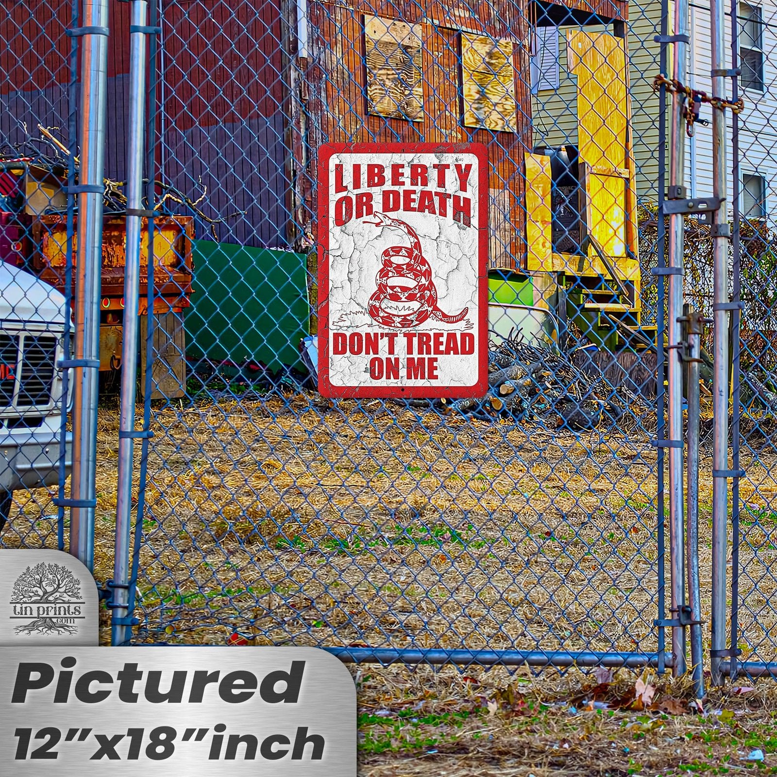 Do Not Tread On Me - Liberty or Death Metal Sign 96