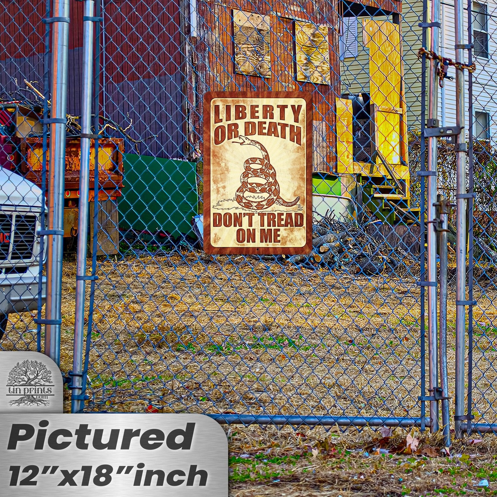 Do Not Tread On Me - Liberty or Death Metal Sign 160