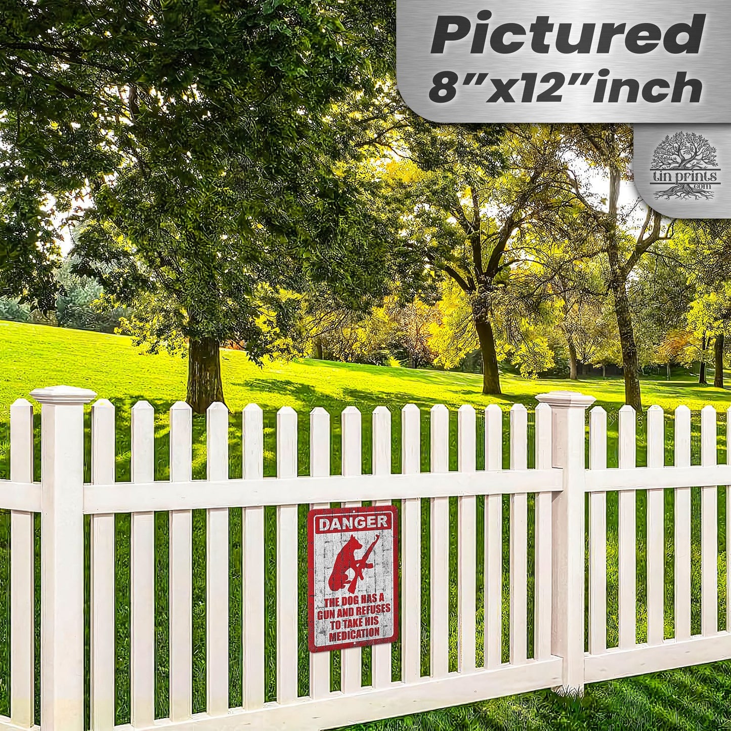 Dog Has A Gun No Trespassing - Funny Security Sign 102