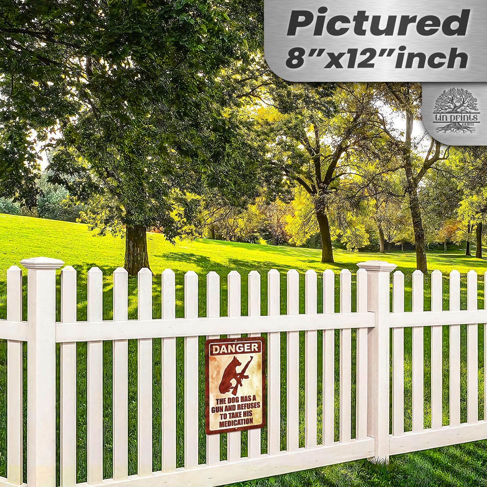 Dog Has A Gun No Trespassing - Funny Security Sign 134