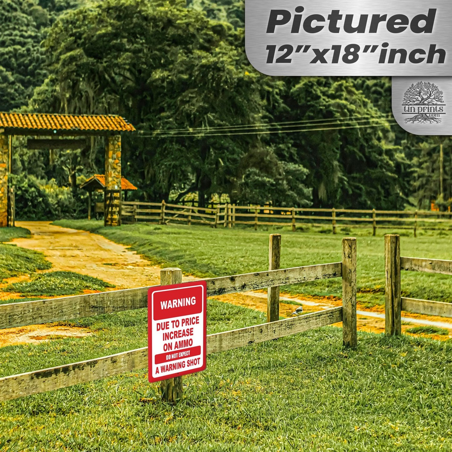 No Warning Shot Trespassing Sign - Ammo Price 14