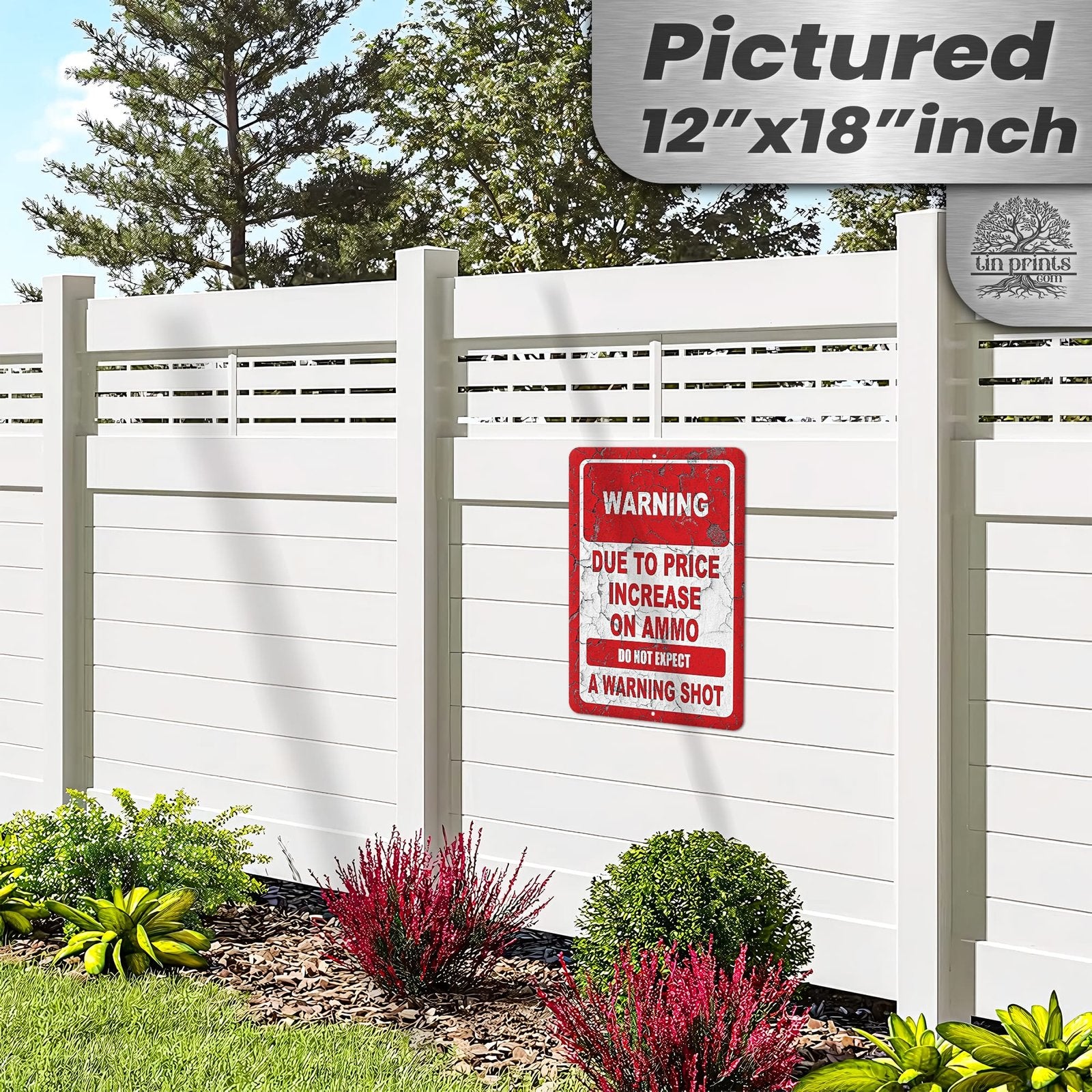 No Warning Shot Trespassing Sign - Ammo Price 93