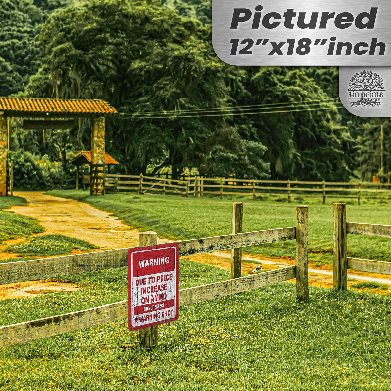 No Warning Shot Trespassing Sign - Ammo Price 110